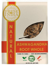 Pride Of India Herbal Natural Ashwagandha Root Whole (227 GM) (Pack of 1) 8 oz Bag