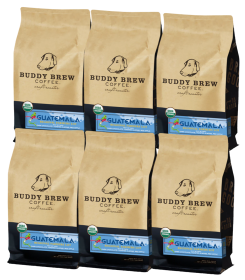 Buddy Brew Guatemala  100% Arabica Medium Roast Whole Bean Caffeinated Coffee (Case of 6)12oz Bags