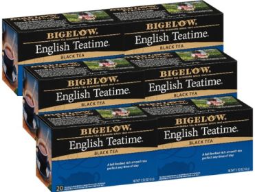 Bigelow Tea Organic Herbal English Teatime Blended w/Aromatic Orange Peel & Sweet Warming Spices Caffeinated Black Tea (Case of 6) 120 Bags