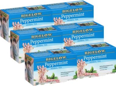 Bigelow Herbal Peppermint Caffeine-Free Black Tea (Case of 6) 120 Tea Bags