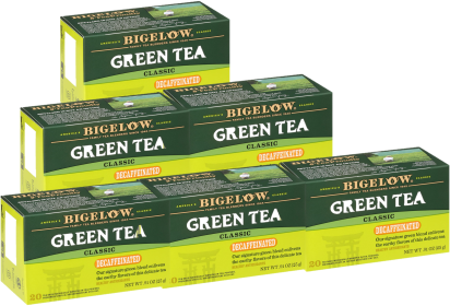 Bigelow Tea Organic Classic w/Essential Antioxidants Gluten-free, Calorie-Free & Kosher Certified Decaffeinated Green Tea (Case of 6)120 Bags