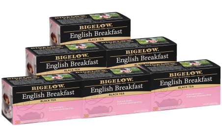 Bigelow Tea Organic Herbal Kosher English Breakfast Gluten-free, Calorie-free Caffeinated Black Tea (Case of 6)120 Tea Bags