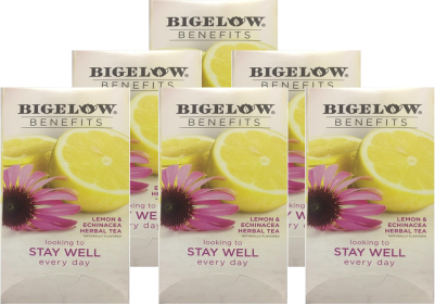 Bigelow Benefits Herbal Lemon & Echinacea Caffeinated Tea (Case Of 6)108 Bags