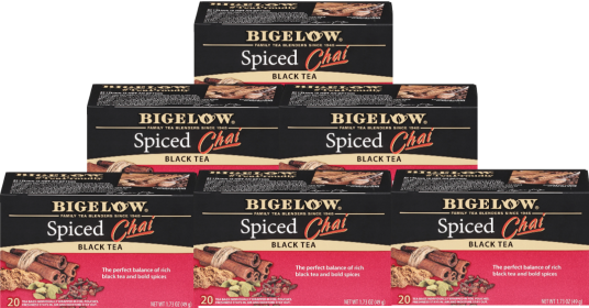 Bigelow Spiced Chai Flavorful Bold Spices Blended w/Aromatic Orange Peel & Warming Spices Caffeinated Black Tea (Case of 6) 120 Tea Bags