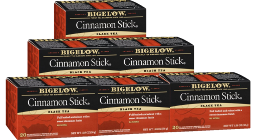 Bigelow Tea Organic Herbal Cinnamon Stick w/Notes of Robust Yet Sweet & Spicy Bold Caffeinated Black Tea (Case of 6)120 Tea Bags