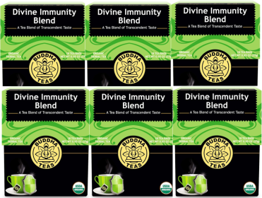 Buddha Teas Organic Divine Immunity Blend Elderberry Bleach-Free Caffeinated Tea (Case of 6)108 Bags