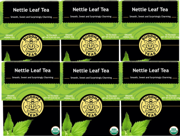 Buddha Teas Organic Herbal Nettle Leaf Bleach-Free Kosher Caffeine-Free Tea (Case of 6)108 Bags