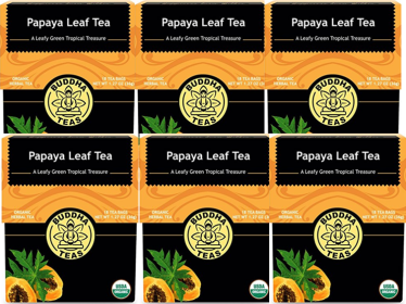 Buddha Teas Organic Herbal Papaya Leaf Caffeinated Tea (Case of 6)108 Tea Bags