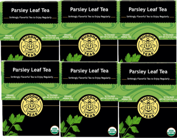 Buddha Teas Organic Herbal Parsley Leaf 100% Bleach-Free Caffeinated Tea (Case of 6)108 Tea Bags