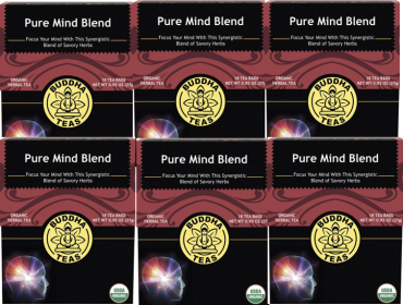 Buddha Teas Organic Herbal Pure Mind Spearmint, Lavender, Chamomile Bleach-Free Caffeinated Tea  (Case of 6) 108 Bags