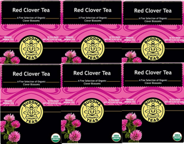 Buddha Teas Organic Tea Red Clover Bleach-Free (Case of 6)108 Count