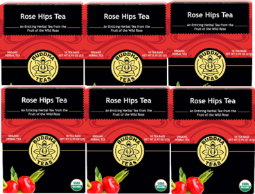 Buddha Teas Organic Herbal Rose-Hips Bleach-Free Caffeinated Tea (Case of 6)108 Tea Bags