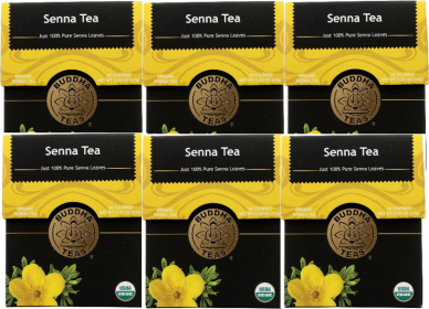 Buddha Teas Organic Herbal Senna  Bleach-Free Caffeinated Tea (Case of 6)108 Bags