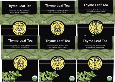 Buddha Teas Organic Herbal Thyme Leaf Bleach-Free Caffeinated Tea (Case of 6) 108 Bags