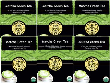 Buddha Teas Organic Herbal Matcha Green Feels Nourished Nurtured Elevated & Calm Blend Caffeinated Tea  (Case of 6)108 Tea Bags