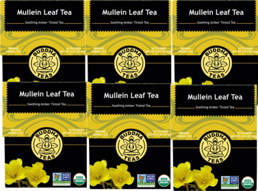 Buddha Teas Organic Herbal Mullein Leaf Spearmint Caffeine-Free Tea (Case of 6)108 Bags