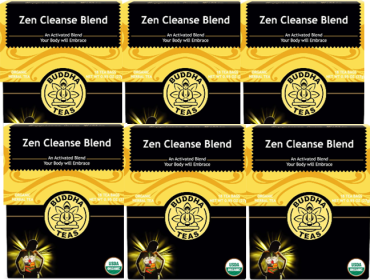 Buddha Teas Organic Herbal Hibiscus Zen Cleanse Blend Bleach-Free Caffeinated Tea (Case of 6)108 Bags