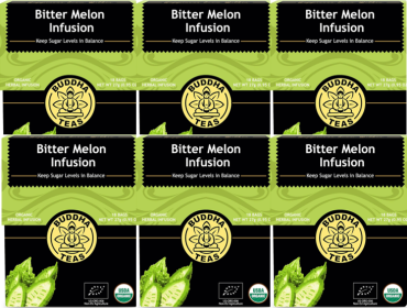 Buddha Teas Herbal Organic Bitter Melon w/Citrus Kosher GMO-Free Bleach-Free Caffeine-Free  Tea (Case of 6) 108 Tea Bags