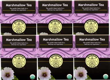 Buddha Teas Organic Herbal Custom Blends Marshmallow Caffeinated Tea (Case of 6)108 Tea Bags