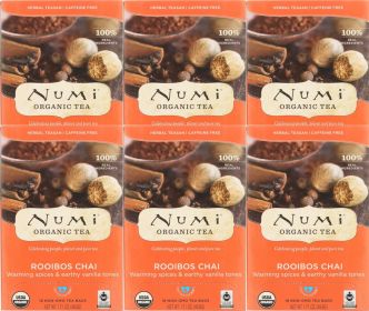 Numi Organic Herbal Tea - Spiced Rooibos, Cloves, Tessan Chai, w/Vanilla Caffeine-Free Tea (Case of 6 )108 Tea Bags