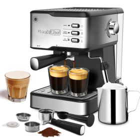 Geek Chef Espresso Machine, Espresso and Cappuccino Latte Maker 20 Bar Pump Coffee Machine 950W,1.5L