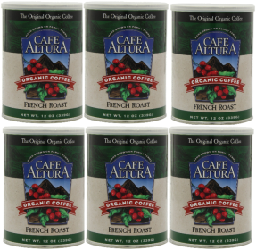 Cafe Altura Organic French Roast 100% Arabica  Dark Roasted Ground Whole Bean Caffeinated Coffee (Case Of 6)12oz Cans