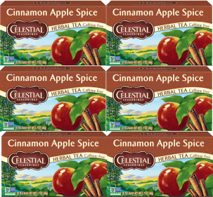 Celestial Seasonings Herbal Cinnamon Apple Spice w/Sweet and Spicy Cinnamon Flavored Caffeine-Free Tea (Case of 6) 120 Tea Bags