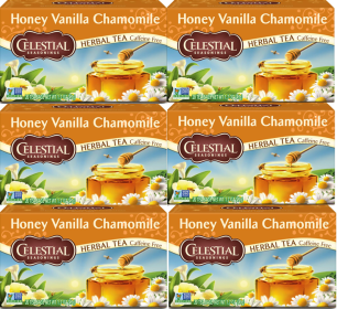 Celestial Seasonings Herbal Honey Vanilla Chamomile Loose Leaves w/Chamomile Roasted Chicory Lemongrass Caffeine-Free Tea (Case Of 6)120 Tea Bags