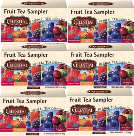 Celestial Seasonings Herbal Fruity Variety Sampler Pack w/Black Cherry Berry & Wild Berry Zinger Flavored Caffeine-Free Tea (Case of 6)108 Tea Bags