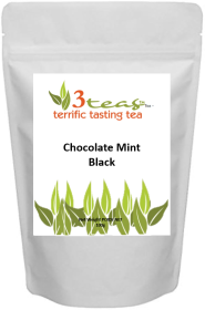 3_Teas Chocolate Mint, Loose-Leaf, w/No Sugar or Chemicals Needed Caffeinated Black Tea (Pack of 1) 100g Pouch