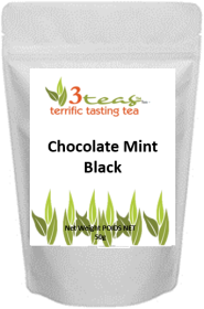 3_Teas Chocolate Mint, Loose-Leaf, w/No Sugar or Chemicals Needed Caffeinated Black Tea (Pack of 1) 50g Pouch