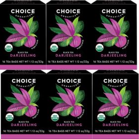 Choice Organics Organic Herbal Darjeeling Bright & Brisk w/Black, Puerh, Oolong, Green, White & Herbal Caffeinated Black Tea (Case of 6) 96 Tea Bags