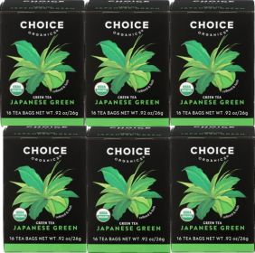 Choice Organics Herbal Japanese Green Refined & Lush Kosher Caffeinated Tea (Case of 6) 96 Bags