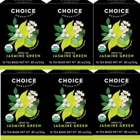 Choice Organics Herbal Jasmine Green Floral & Fragrant 100% Fair-Trade Certified Caffeinated Black Tea (Case of 1) 96 Bags