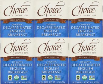 Choice Organic English Breakfast Fair-Trade - Compostable Decaffeinated Black Tea (Case of 6) 96 Tea Bags