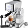 Geek Chef Espresso, Latte & Cappuccino Machine w/Automatic Milk Frothier, for Home w/ESE POD Filter Stainless Steel (Pack of 1) 20Bar Espresso Maker