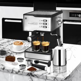 Geek Chef Espresso Machine Semi-Automatic High Speed Pump Coffee Maker w/Milk Frothier (Pack of 1) 20 Bar