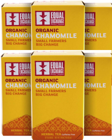 Equal Exchange 100% Organic Chamomile w/Mild Floral Flavor Notes of Apple, Honey, & Honeycrisp Apples Caffeine-Free Tea (Case of 6) 120 Tea Bags