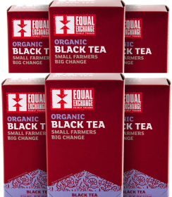 Equal Exchange Organic Herbal Sweet Dark Dried Fruits Bright Astringency Lemon Round & Sparkly Caffeinated Black Tea (Case of 6) 120 Tea Bags