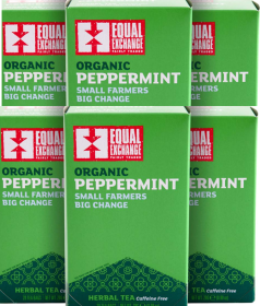 Equal Exchange Organic Herbal Peppermint, Unbleached Abaca Caffeine-free Tea (Case of 6) 120 Tea Bags