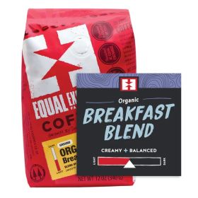 Equal Exchange Organic  Arabica Medium Roasted Whole Bean Chocolate Blend w/Roasted Nut & Caramel Breakfast Caffeinated Coffee (Case Of 6) 12oz Bag.