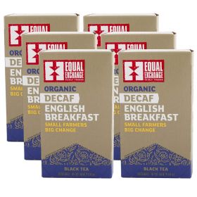 Equal Exchange Organic Herbal Black Tea English Breakfast Decaffeinated Tea (Case of 6) 20 Tea Bags