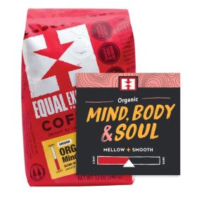 Equal Exchange Organic Mind Body Soul Drip 100% Arabica Medium Roast Ground Certified Kosher Caffeinated Coffee (Case of 6)12oz Bag.