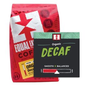 Equal Exchange Organic Herbal 100% Arabica Whole Bean w/Notes Sweet Nutty Vanilla Brown Sugar Golden Raisin Decaffeinated Coffee (Case Of 6) 12oz.Bags