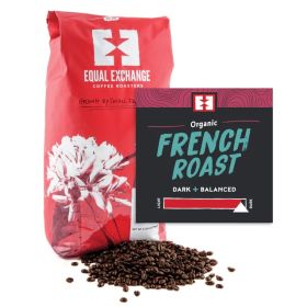 Equal Exchange Organic French 100% Arabica Dark Roast Whole Bean Caffeinated Coffee (Case of 6)10oz Bag.