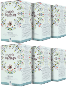 English Tea Shop Organic Sleepy Me w/Chamomile Lavender Valerian & Hop Leaves Citrusy Flavored Caffeine-Free Tea (Case of 6) 90 Tea Bags