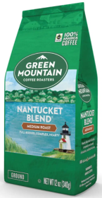 Green Mountain Roasters Caramel Vanilla Cream Nantucket Blend 100% Arabica Light Roast Ground Bean Caffeinated Coffee (Pack of 1)12oz K-Cups Pods