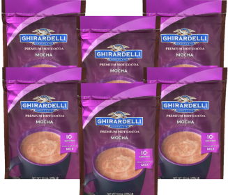 Ghirardelli Hot Cocoa - Premium Chocolate Mocha (Case of 6) 10.5oz Pouch