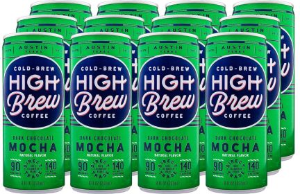 High Brew Cold Brew Chocolate Mocha Arabica Dark Roasted Beans Caffeinated Coffee (Pack of 12) 8oz Cans