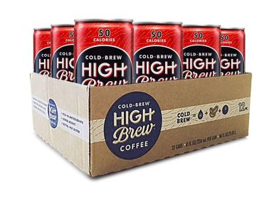 High Brew Cold Brew Double Espresso 100% Arabica Medium Roasted Ground Bean Caffeinated Coffee (Pack Of 12) 8oz Cans